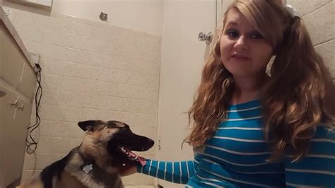 girl fucked by dog|Dog deep fucks hot woman and cums inside her